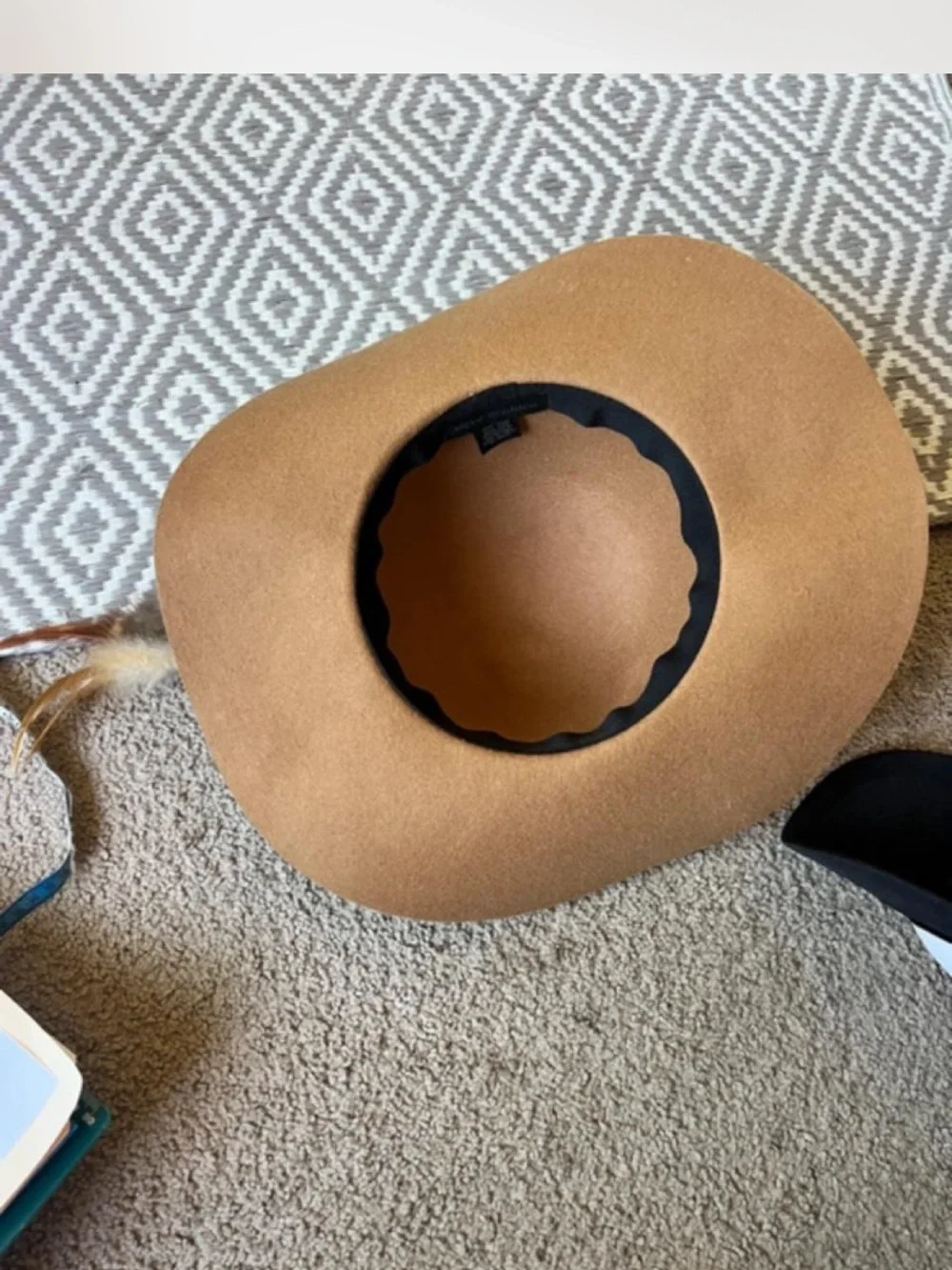New Classic Women's Wide- Floppy Brim Wool  Hat in Camel